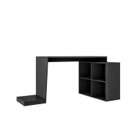 Manhattan Comfort 150AMC153 Randalls Gamer Desk 3.0 with 4 Shelves in Black